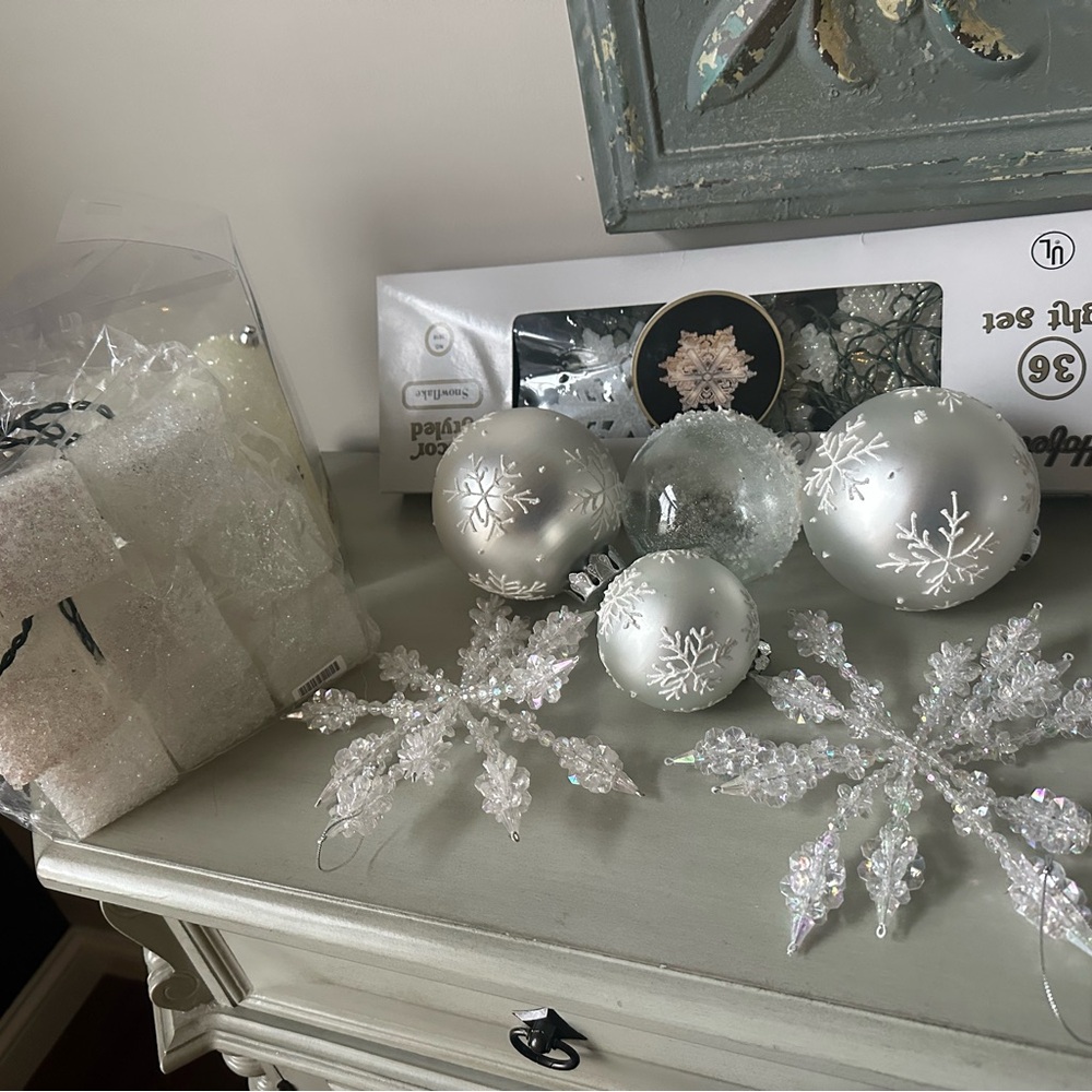 Snowflake Christmas  lights ornaments lot